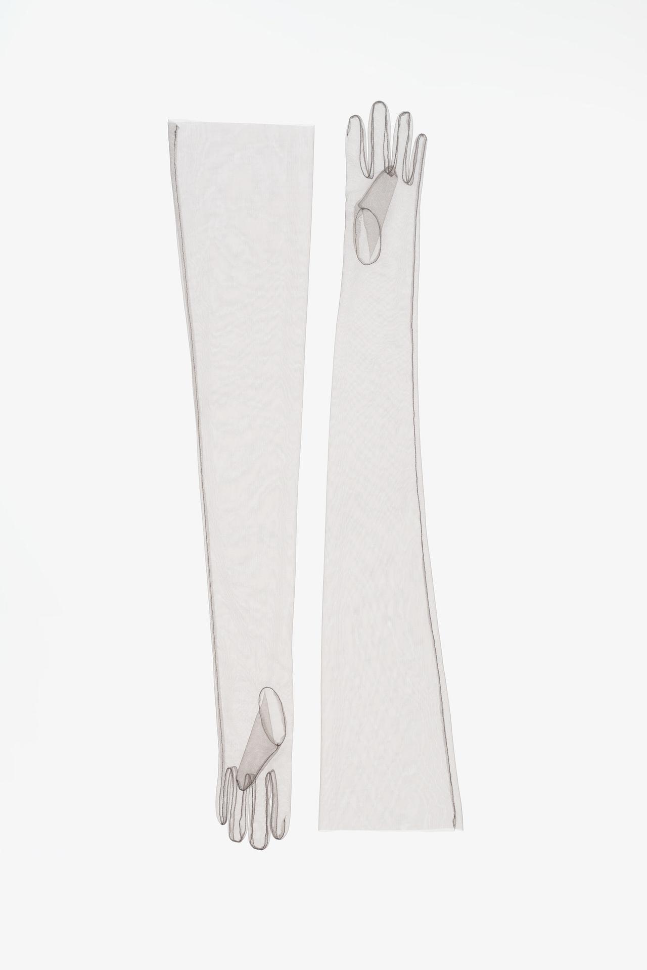 LONG TULLE GLOVES LIMITED EDITION — Gray
