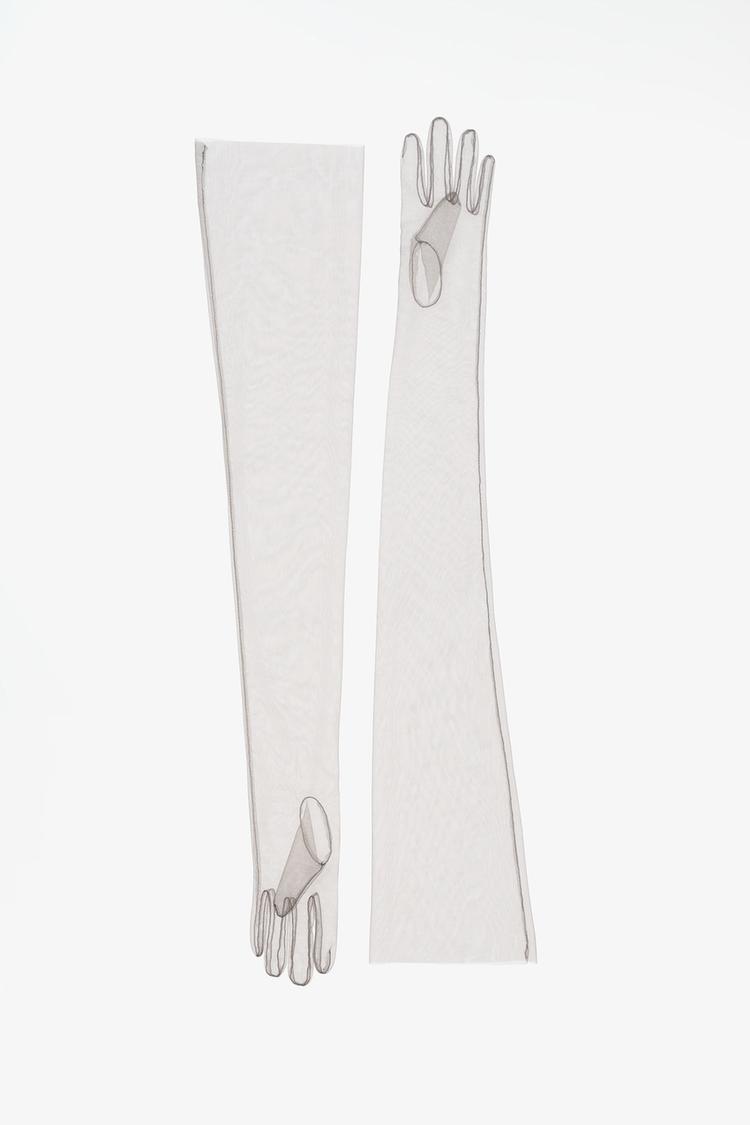 LONG TULLE GLOVES LIMITED EDITION — Gray