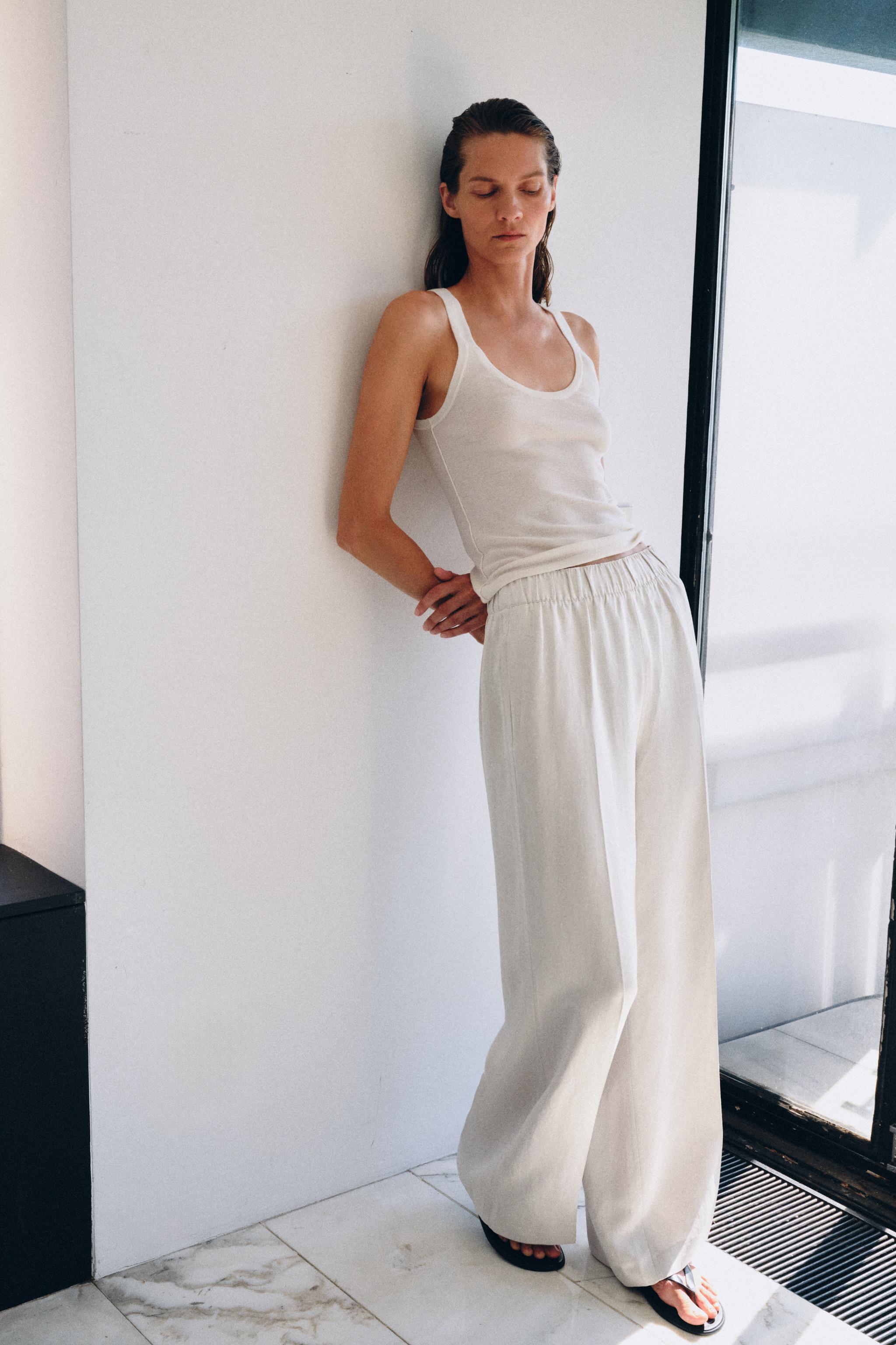 Женские брюки Zara ZW COLLECTION FLOWY PANTS — фото 7
