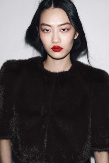 جاكيت من الفرو الاصطناعي ZW COLLECTION إصدار محدود - بني الخاص بـ Zara