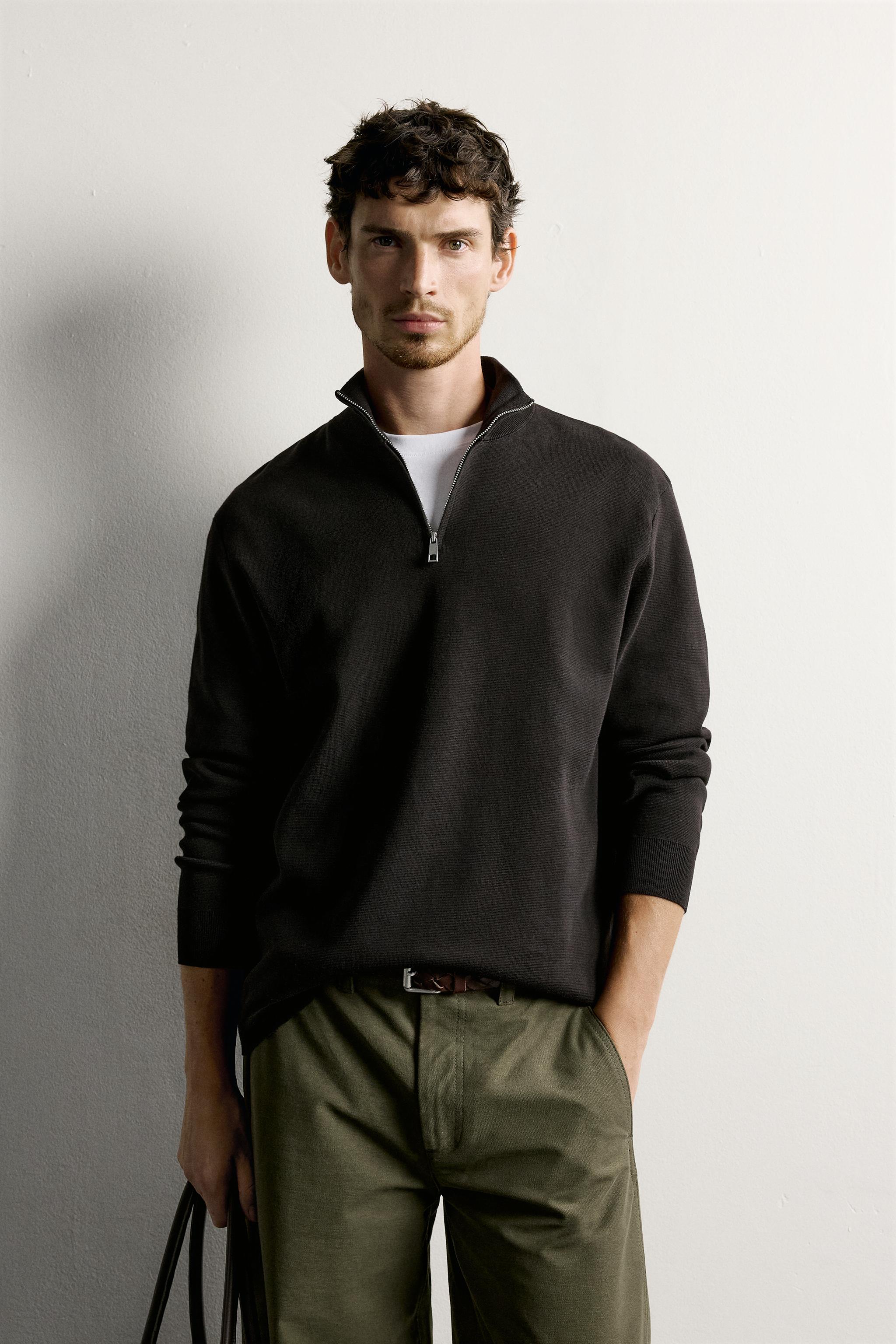 REGULAR FIT QUARTER-ZIP SWEATER