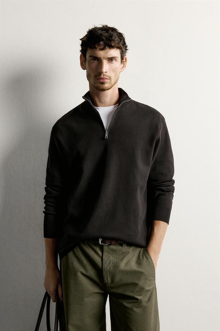 REGULAR FIT QUARTER-ZIP JUMPER