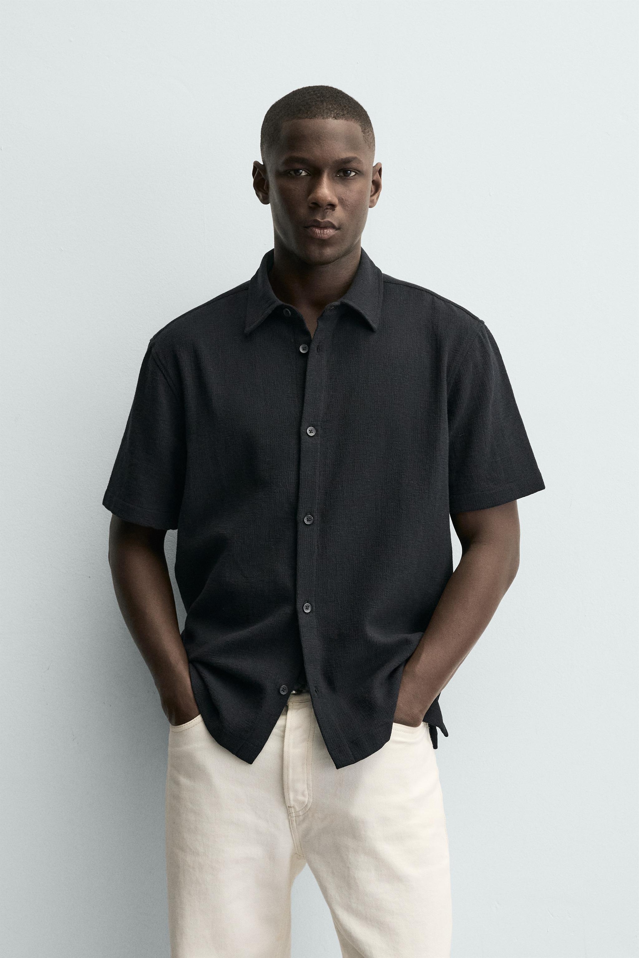 REGULAR FIT TEXTURED SHIRT