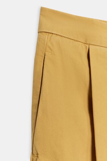 PANTALON À PLIS ZW COLLECTION - Moutarde de Zara - Image 9
