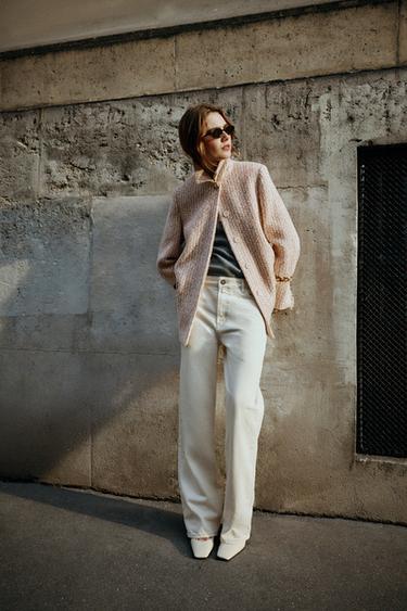SEQUINNED STRUCTURED COAT — Pink 2
