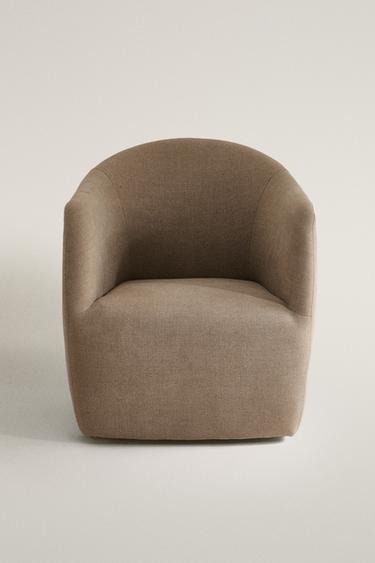 LINEN ACCENT CHAIR — Light beige 2