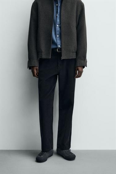 STRAIGHT-LEG CORDUROY TROUSERS - Blue / Grey by Zara