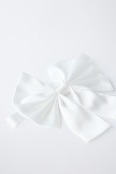 NŒUD PAPILLON AVEC NŒUD SATINÉ - Blanc de Zara - Image 1