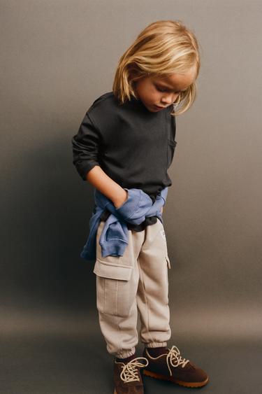 Zara FLEECE JOGGER PANTS - Sand