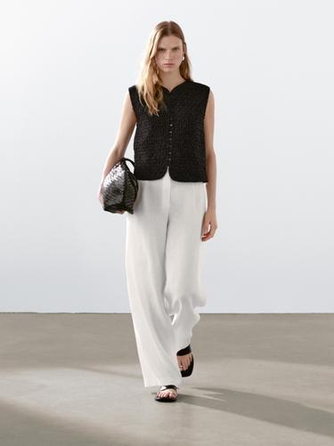 Chaleco bordados - Negro de Zara - Imagen 0