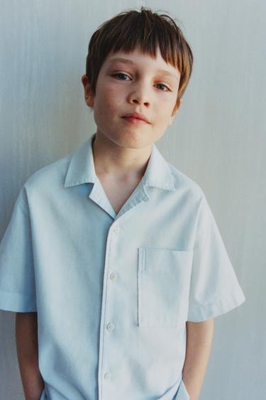 LINEN-COTTON SHIRT - Light blue by Zara