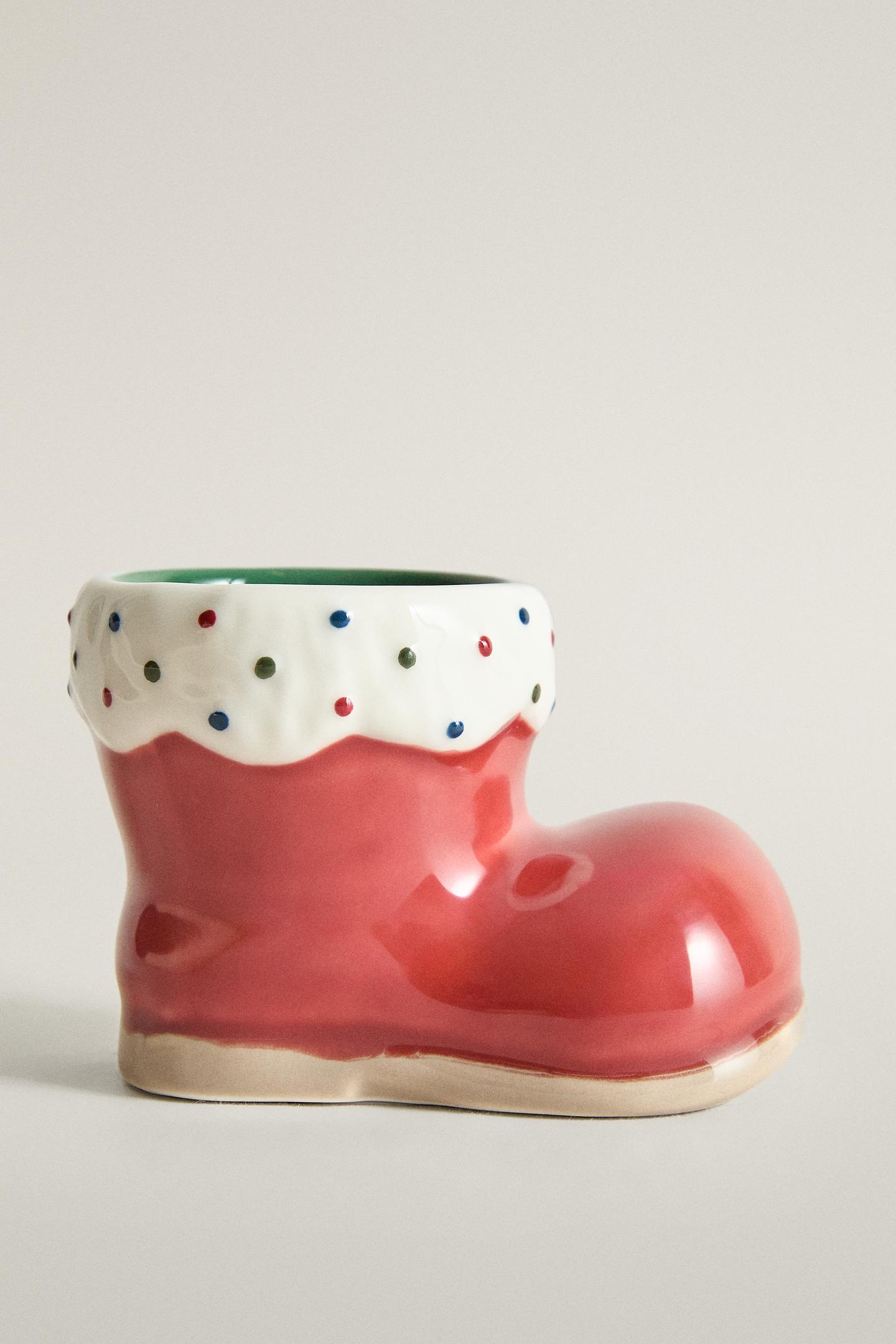 Детские ботинки Zara Stoneware Christmas Boot Egg Cup, цвет: Разноцветный — фото 1