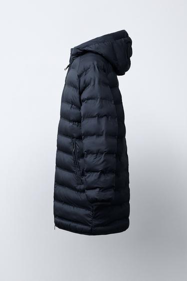 WATER-REPELLENT ULTRALIGHT PADDED LONG JACKET - Navy blue by Zara - Image 2