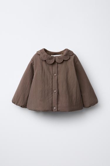 CROCHET COLLAR PADDED JACKET - Violet by Zara