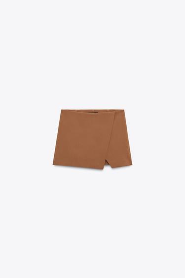 Zara SLIT SKORT - Toffee