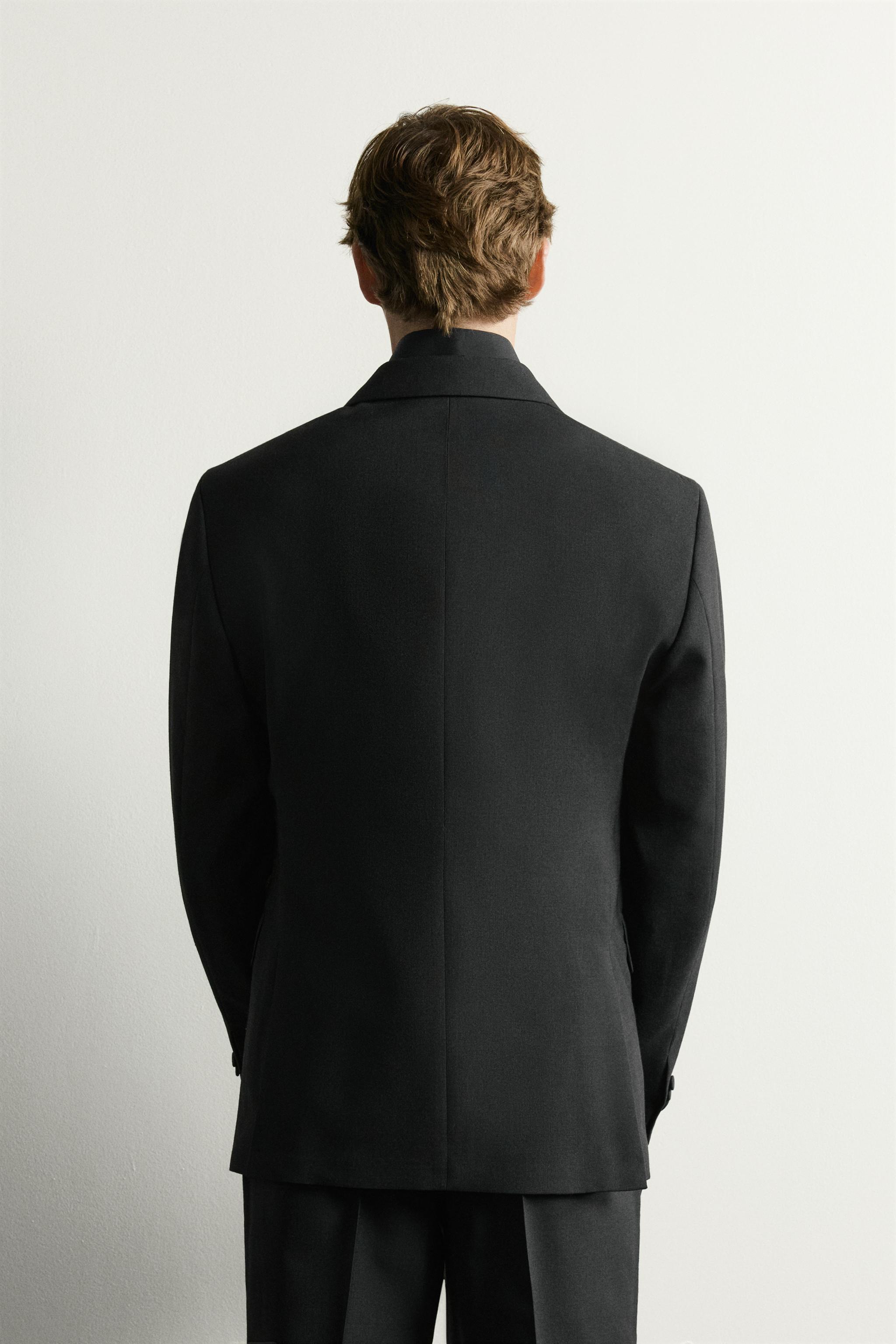 DOUBLE-BREASTED TUXEDO BLAZER