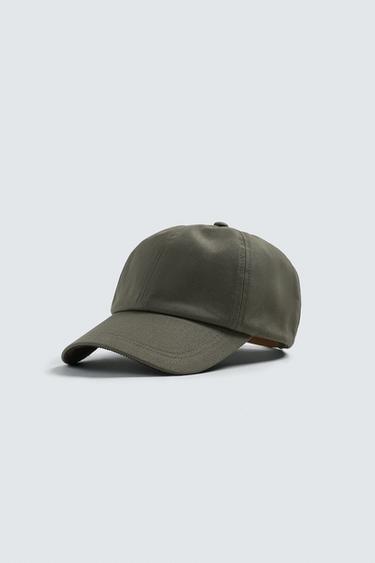 Zara COMBINATION CORDUROY CAP - Dark khaki