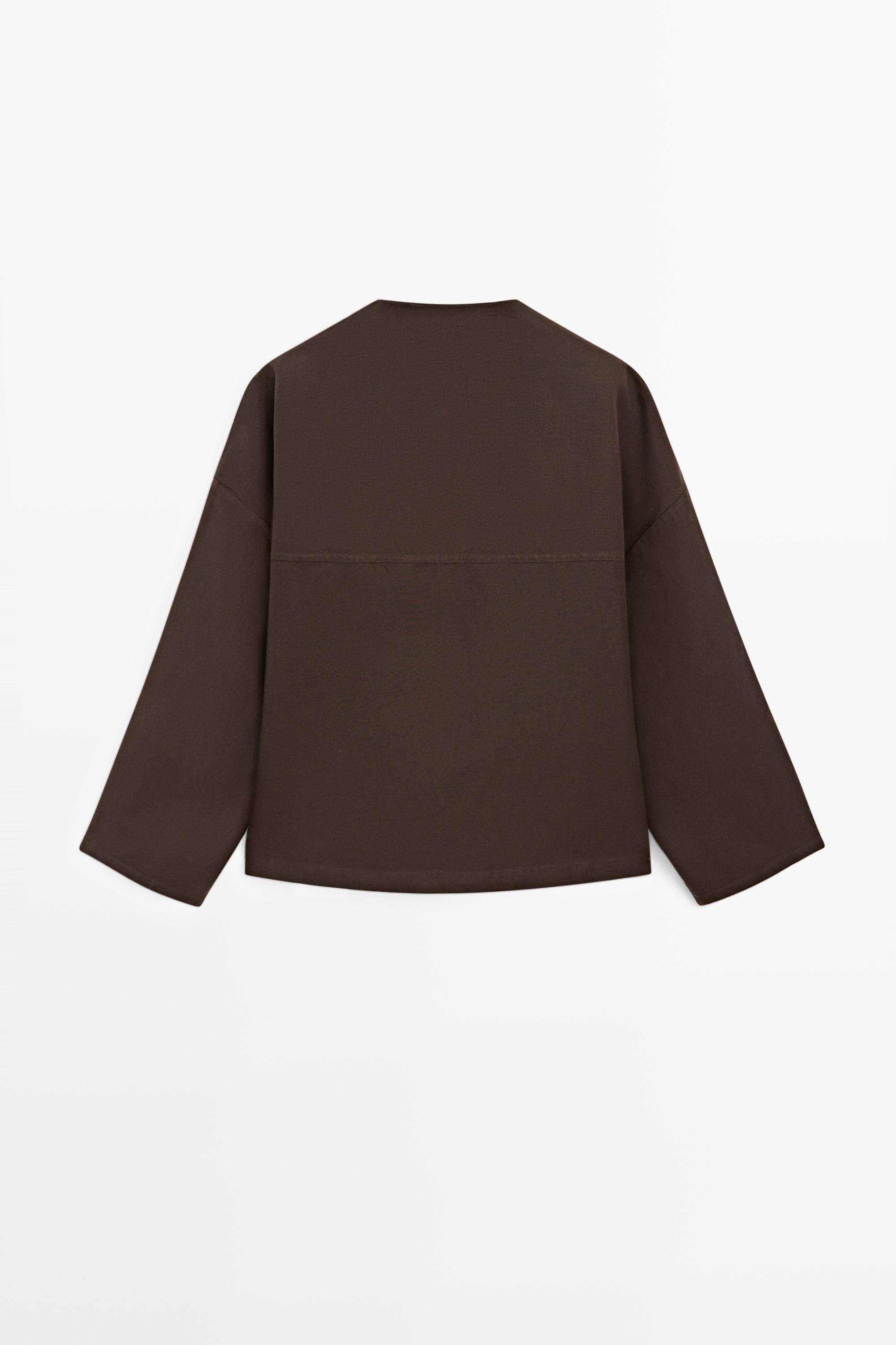 Kimono en coton et lin avec poches