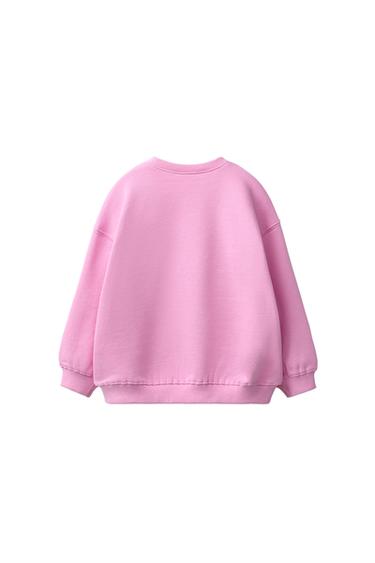 DAISY EMBROIDERED FLEECE SWEATSHIRT — Chalk pink 2