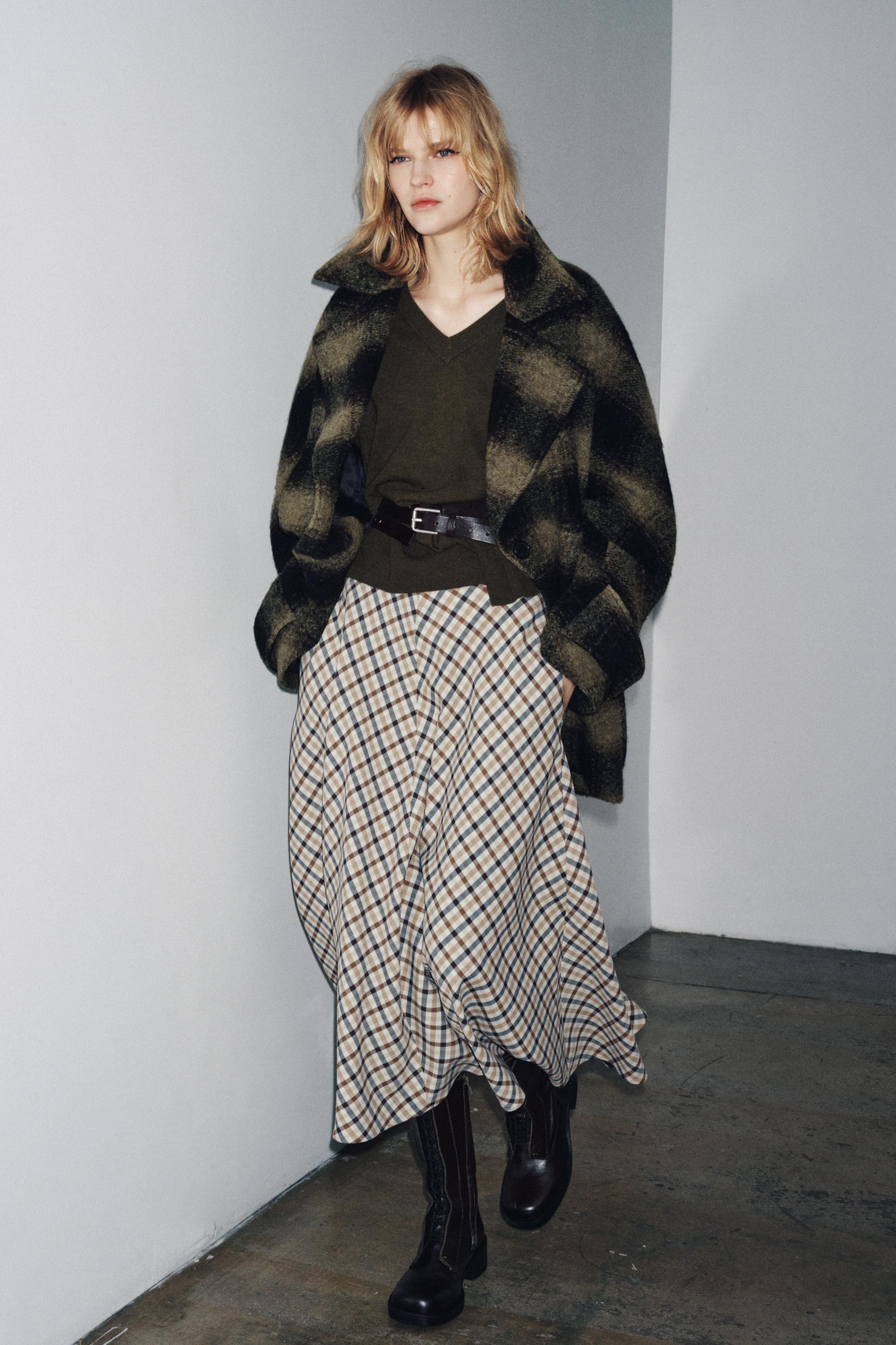 チェック柄ウール混コート ZW COLLECTION LIMITED EDITION