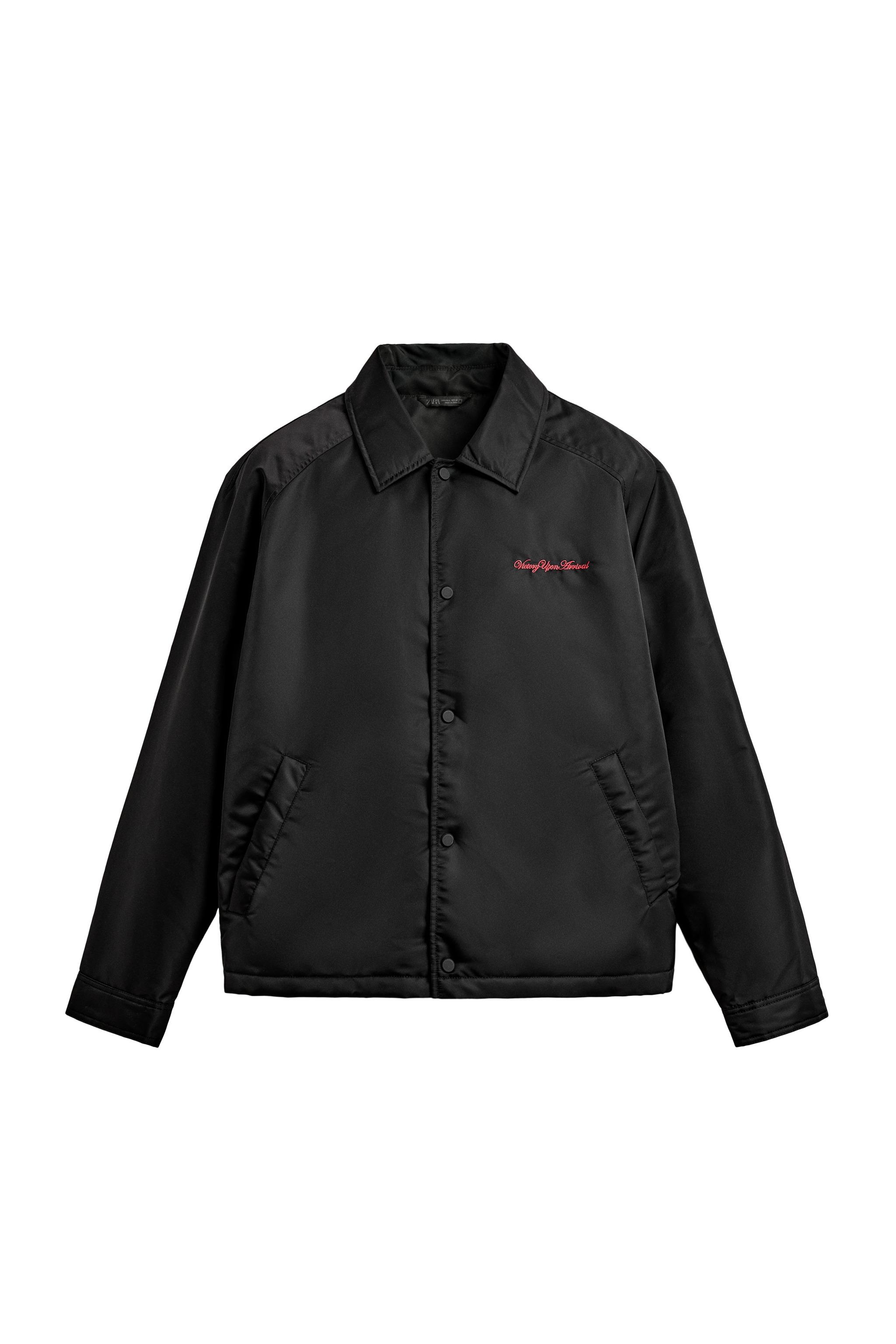 ホースパッチ付きボクシーフィットジャケット - ブラック | ZARA Japan