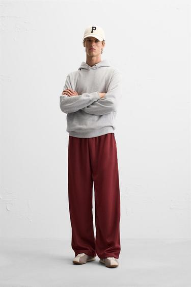 TECHNICAL TROUSERS WITH SIDE PANEL - Burgundy by Zara - Image 0