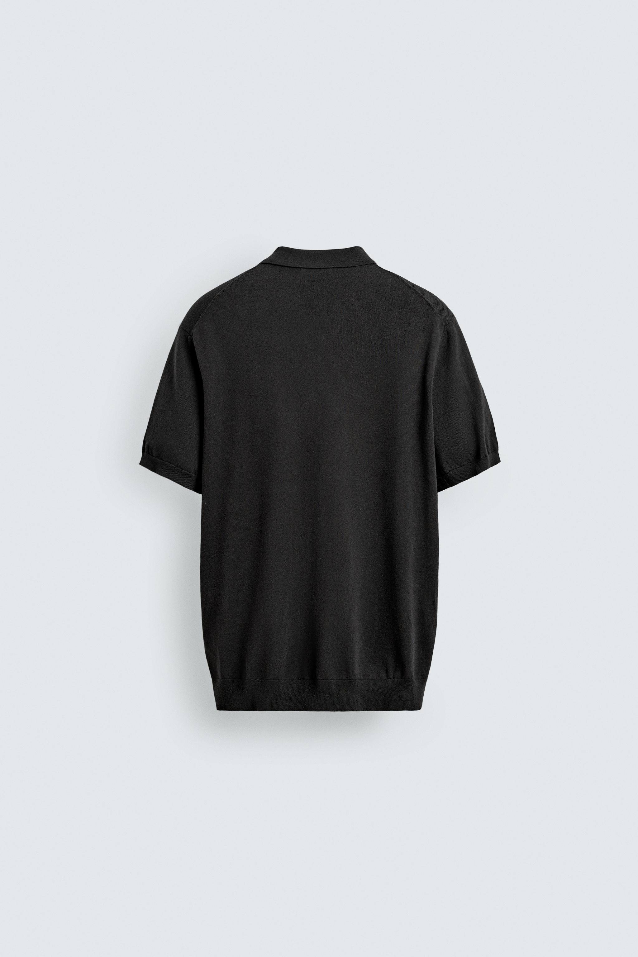 REGULAR FIT COTTON LINEN BLEND KNIT POLO SHIRT - Ecru | ZARA