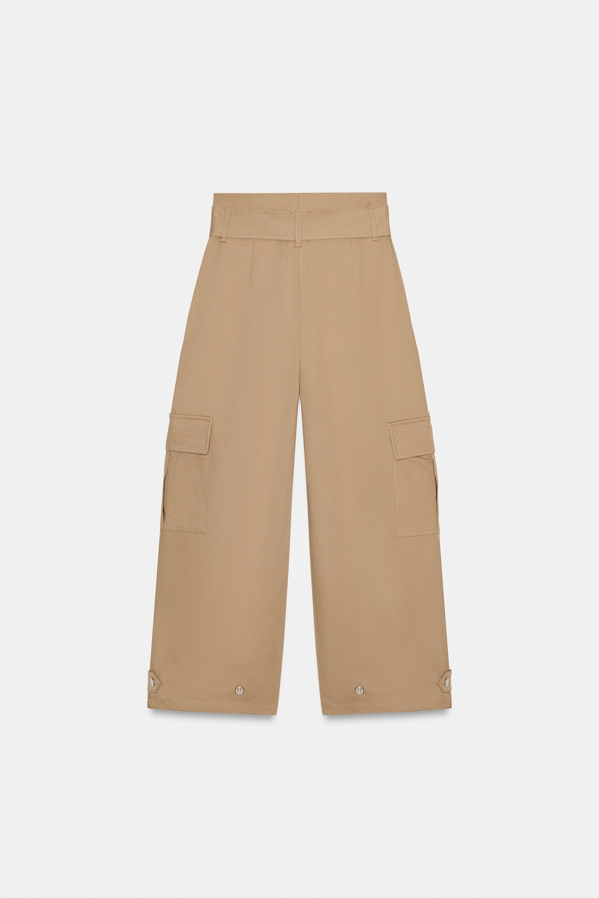 PANTALON PAPERBAG À POCHES CARGO