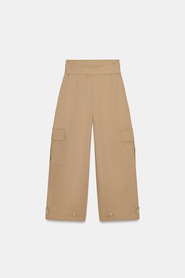 PAPERBAG CARGO TROUSERS - Light camel by Zara - Image 7