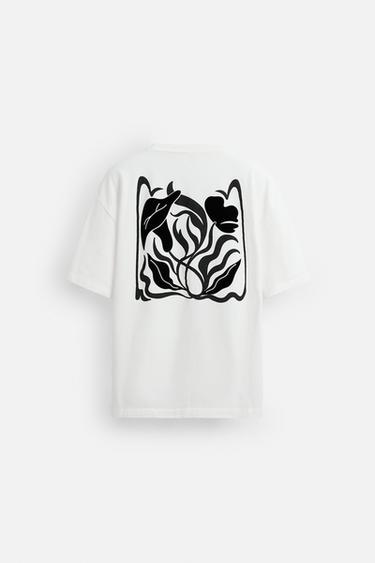 TEXTURE PRINT T-SHIRT - White by Zara - Image 7