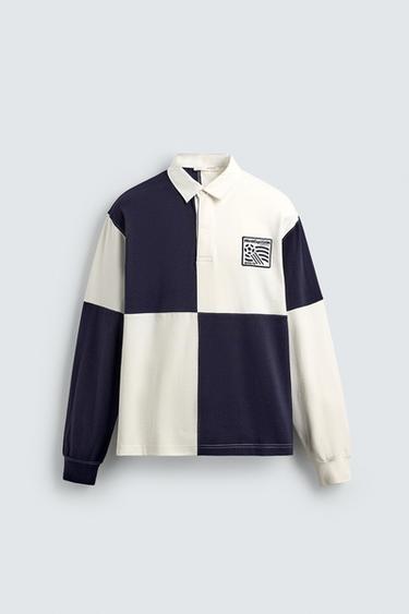 Zara COLOR BLOCK USA 94 FIFA WORLD CUP™ FIFA CLASSICS POLO SHIRT - Navy blue