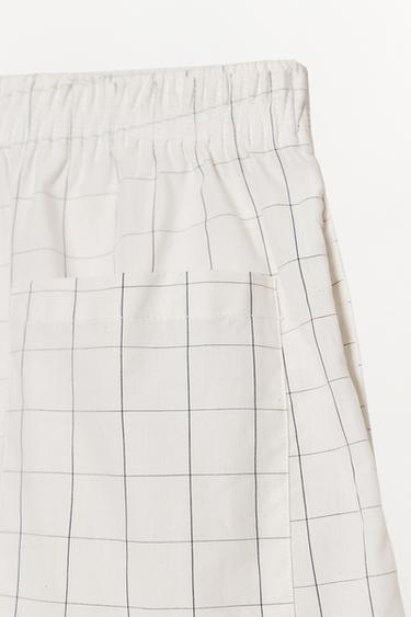 CHECK COTTON SHORTS - Black / White by Zara - Image 4