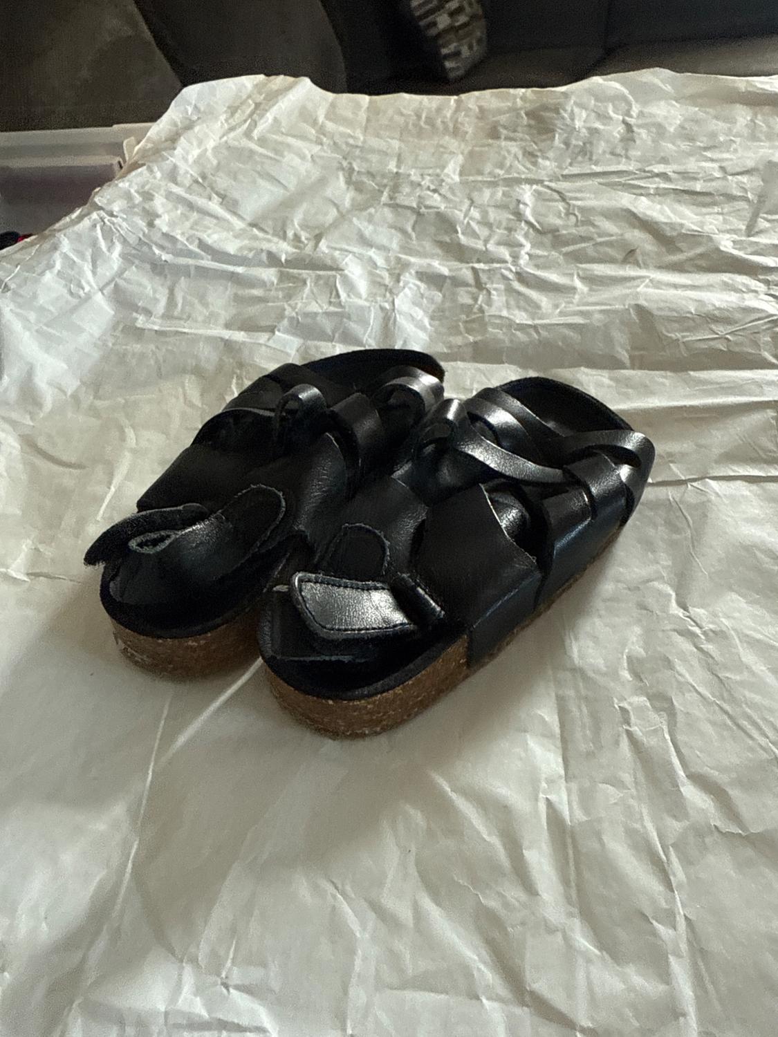 BABY SANDALS LEATHER BLACK - Image 3