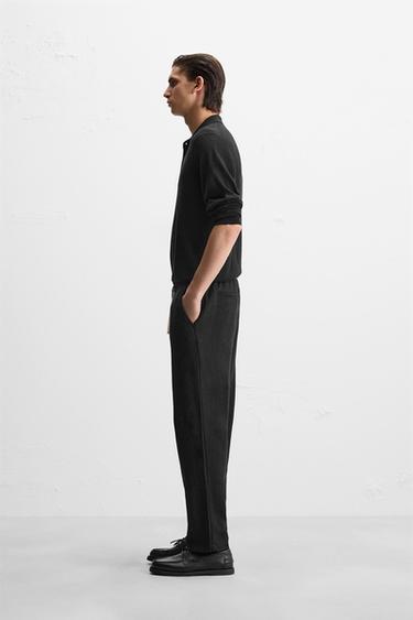 GEOMETRIC JACQUARD TROUSERS - Black by Zara - Image 3