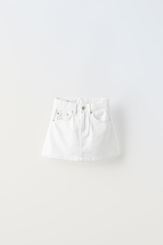 DENIM MINI SKIRT - White | ZARA Turkey