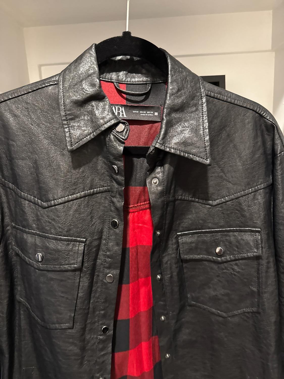FAUX LEATHER OVERSHIRT - Image 3