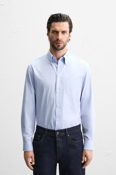 Zara COTTON SILK SHIRT - striped