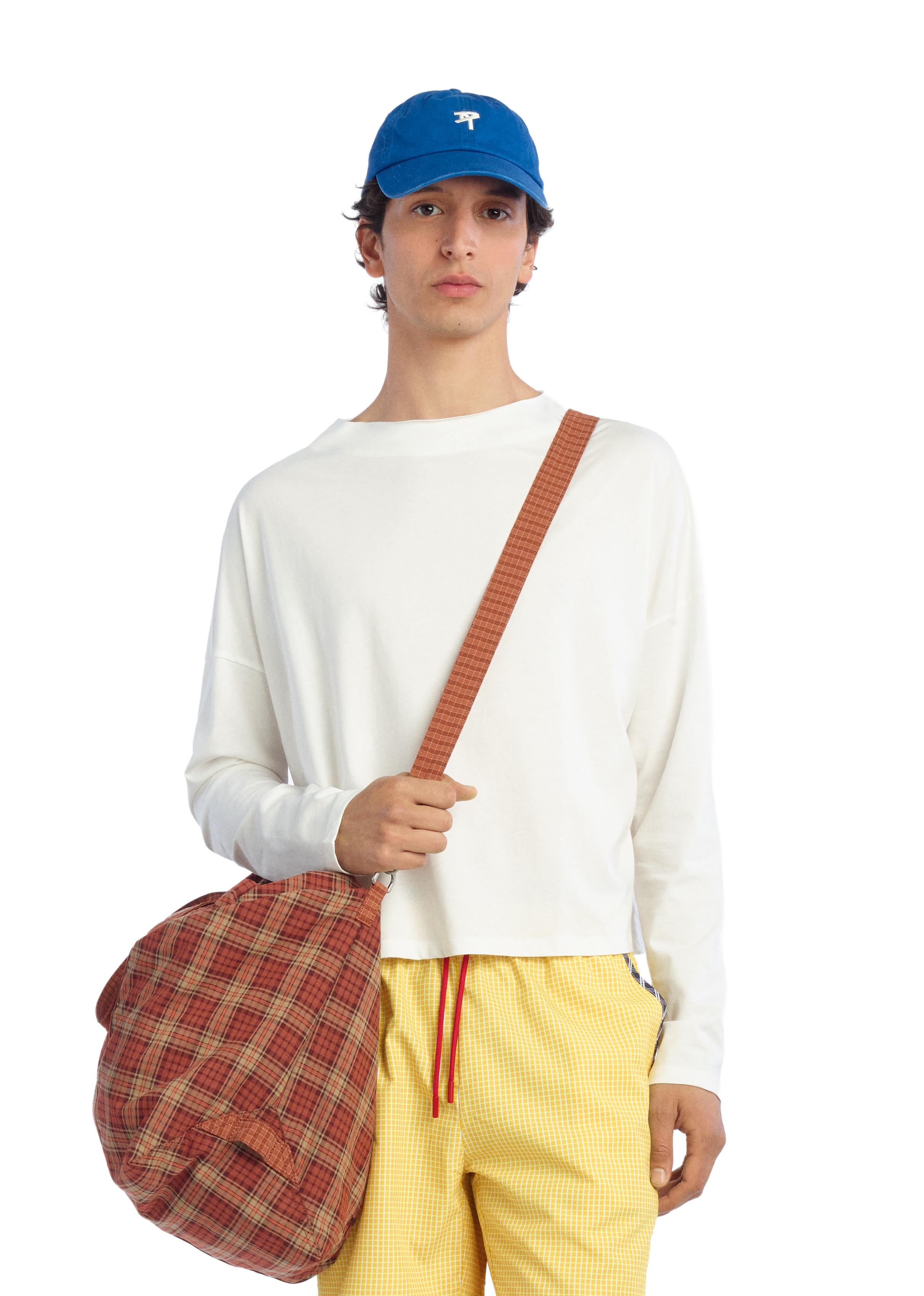 LONG SLEEVE CROPPED T-SHIRT — Oyster-white