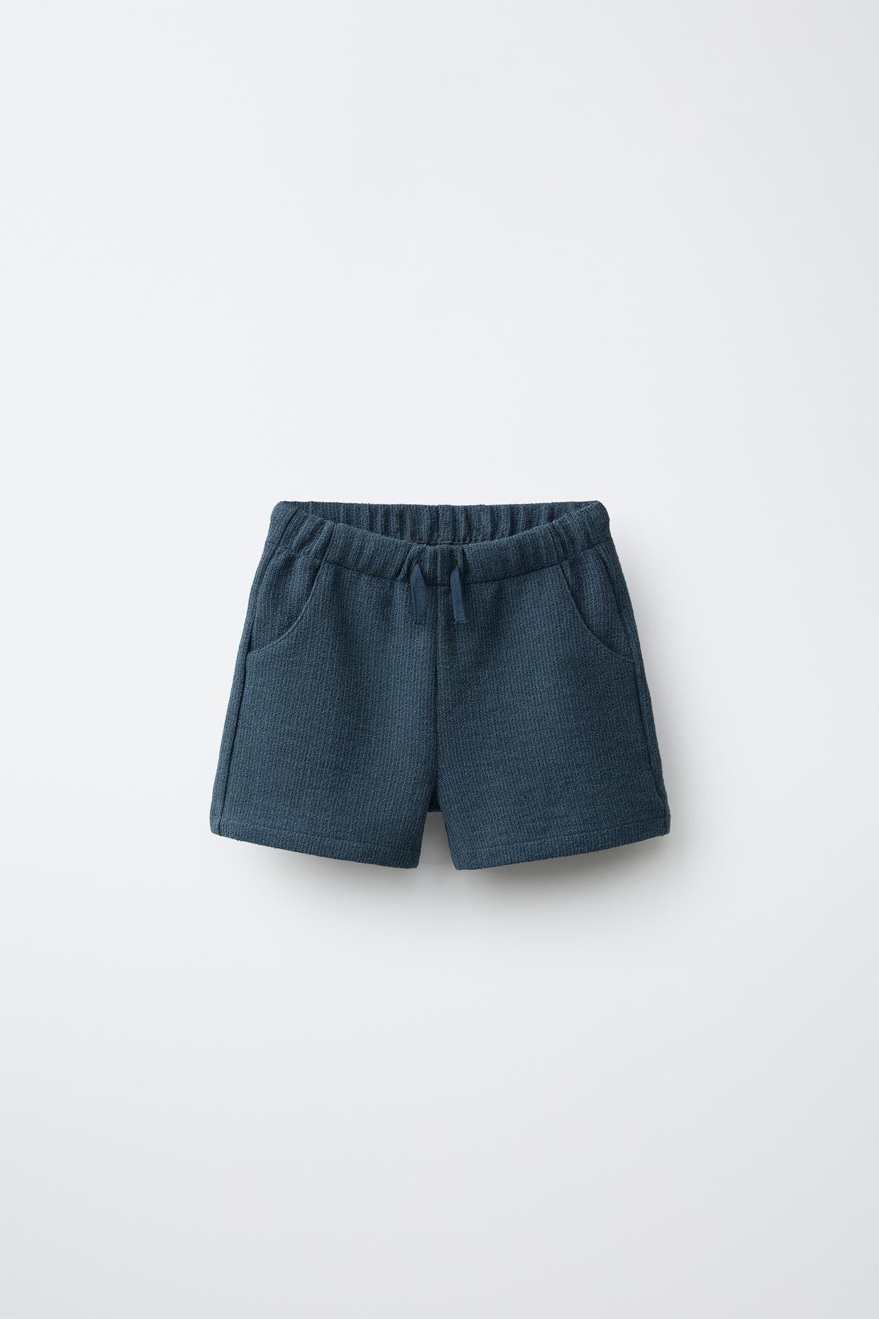 TEXTURED COMFORT SHORTS — Deep blue