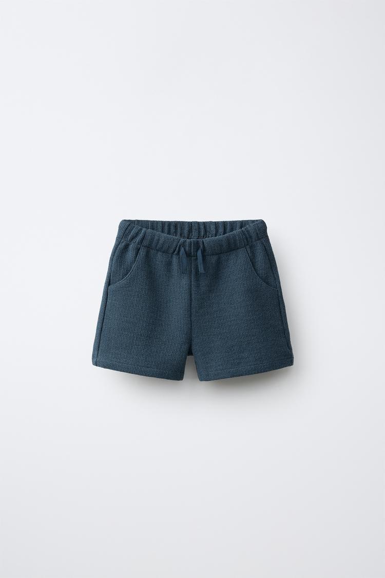 TEXTURED COMFORT SHORTS — Deep blue