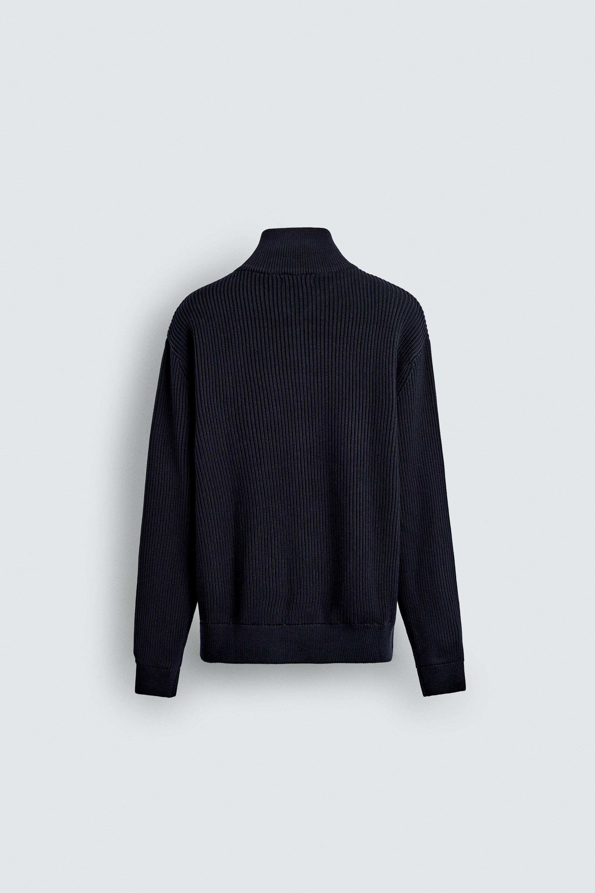 ZARA ORIGINS リブ編みジップカーディガン　OVY ZARA ORIGINS リブ編みジップカーディガン OVY ZARA ORIGINS