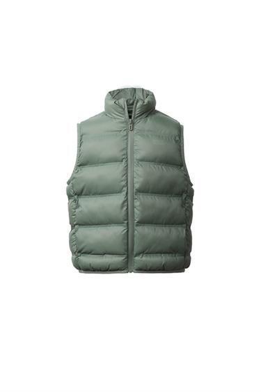 WATER REPELLENT LIGHTWEIGHT HOODIE WAISTCOAT - Light khaki by Zara