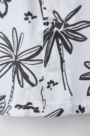 PALM TREE PRINT SHIRT - Ecru by Zara - Image 3