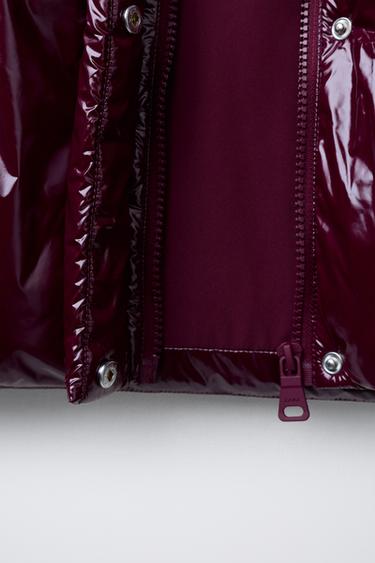 SHINY PUFFER GILET - Burgundy by Zara - Image 5