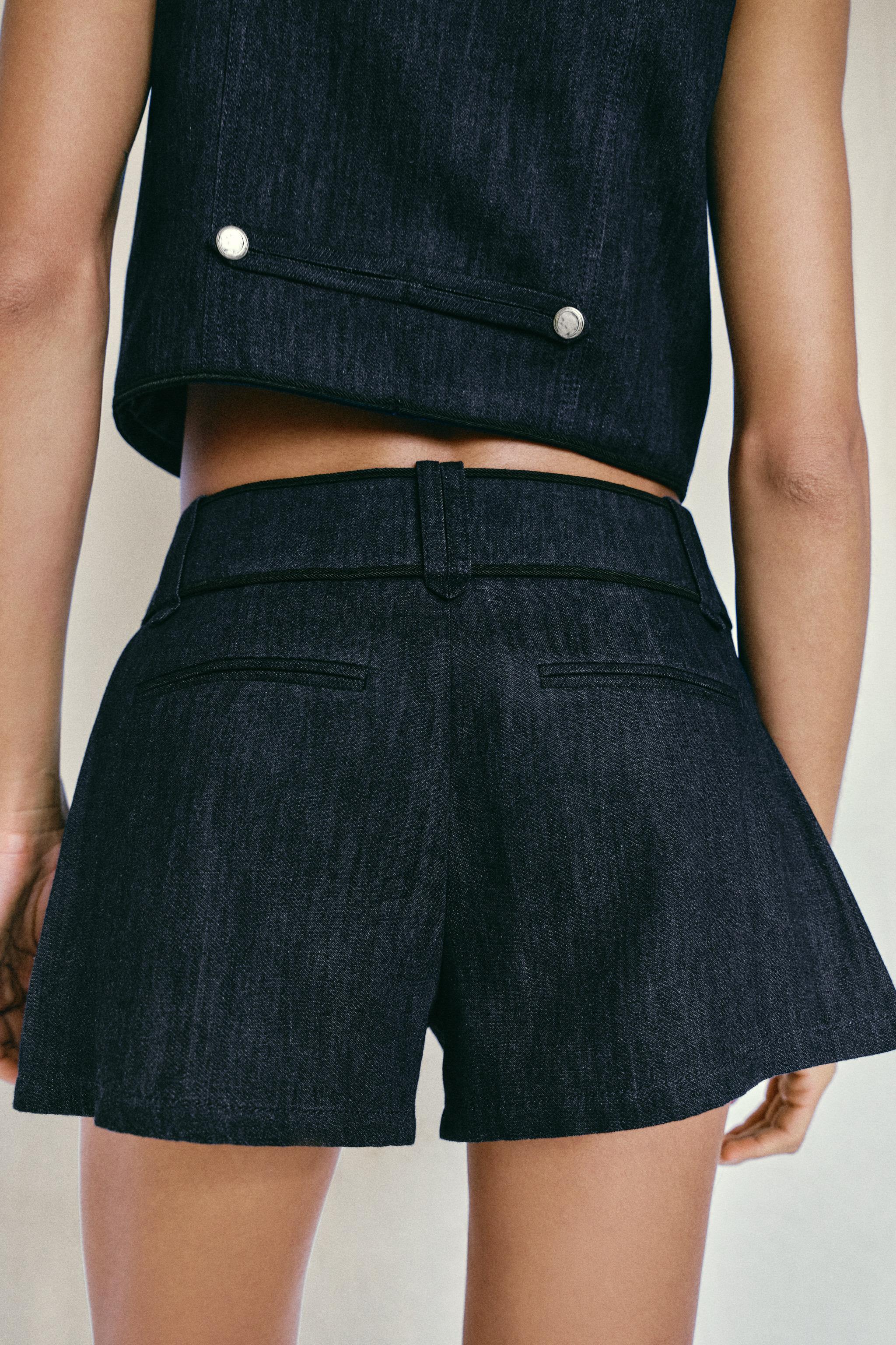 Женские юбки Zara CONTRAST PIPING SKORT — фото 3