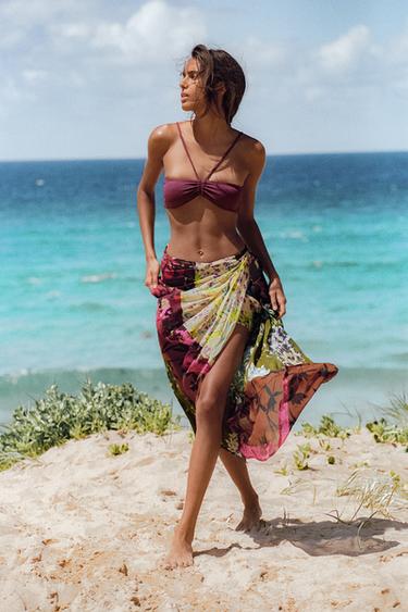 JUPE PAREO IMPRIMÉE DRAPÉE - Multicolore de Zara - Image 1