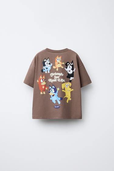 CAMISETA ESTAMPADO FLOCK BLUEY © LUDO STUDIO - Marrón de Zara