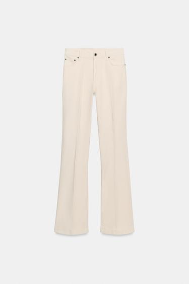 ZW COLLECTION BOOTCUT -FARKUT, NORMAALI VYÖTÄRÖ - Ecru Zaralta