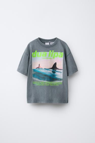 DUA LIPA © PRINT T-SHIRT - Grey by Zara - Image 0
