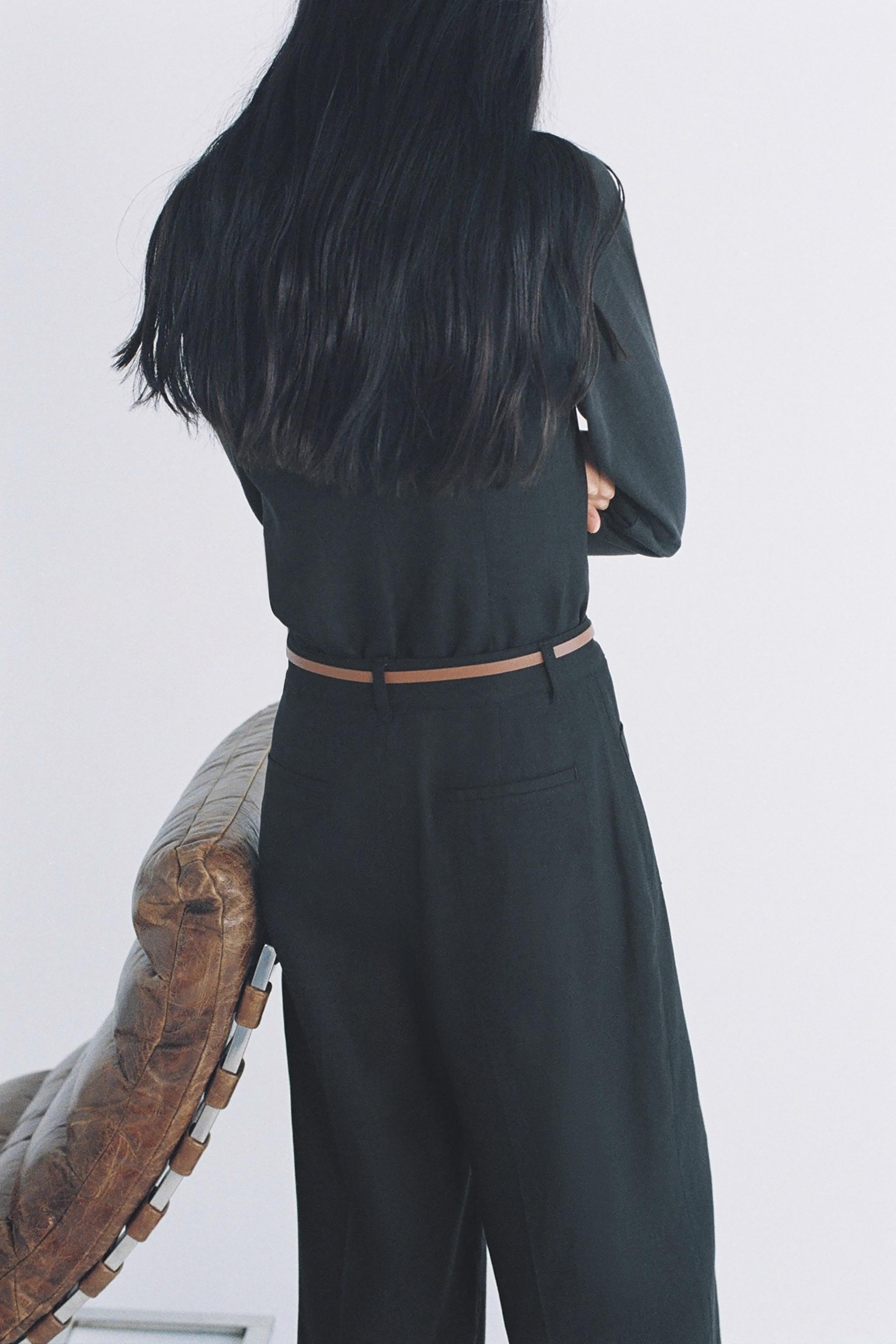 ZARA ベルト付きキュロットリネンパンツ 2845/722 ベルト付きキュロットリネンパンツ - ブラック | ZARA Japan / 日本